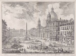 Udsigt over Piazza Navona over ruinerne af Circus Agonalis, fra Vedute di Roma (Udsigter over Rom) af Giovanni Battista Piranesi