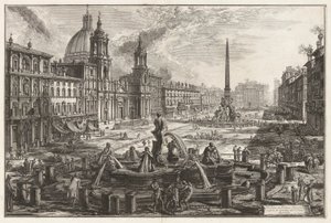 Udsigt over Piazza Navona over ruinerne af Circus Agonalis [Circus of Domitian]), fra Vedute di Roma (Udsigt over Rom) af Giovanni Battista Piranesi