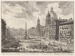 Udsigt over Piazza Navona over ruinerne af cirkus Domitian fra Vedute di Roma (Udsigt over Rom) af Giovanni Battista Piranesi