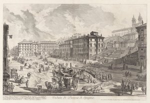 Udsigt over Piazza di Spagna, fra Vedute di Roma (Udsigt over Rom) af Giovanni-Battista Piranesi