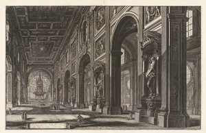 Indvendig udsigt over basilikaen San Giovanni Laterano, fra Vedute di Roma (Udsigt over Rom) af Giovanni-Battista Piranesi