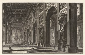 Indre udsigt over basilikaen San Giovanni in Laterano, fra «Vedute di Roma» af Giovanni Battista Piranesi