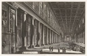 Indvendig udsigt over basilikaen Santa Maria Maggiore, fra Vedute di Roma (Udsigt over Rom) af Giovanni Battista Piranesi
