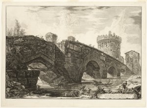 Udsigt over Ponte Lugano på Anio, fra Udsigt over Rom af Giovanni Battista Piranesi