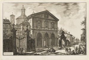 Udsigt over basilikaen San Sebastiano fuori delle mura [St. Sebastian uden for murene] på Appian Way, fra udsigt over Rom af Giovanni Battista Piranesi