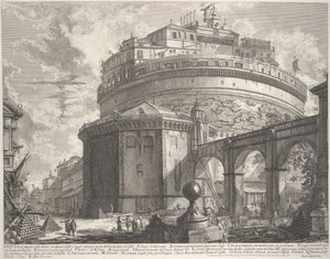 Udsigt over kejser Hadrians mausoleum nu kaldet Castel S. Angelo..., ca. 1756. af Giovanni Battista Piranesi