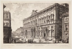 Udsigt over Palazzo della Consulta på Quirinalen, der huser det pavelige sekretariat af Giovanni Battista Piranesi