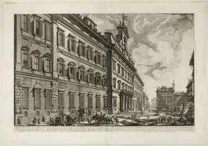 Udsigt over Palazzo di Montecitorio, fra Udsigt over Rom af Giovanni Battista Piranesi
