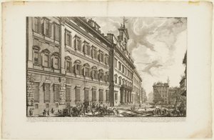 Udsigt over Palazzo di Montecitorio, fra Udsigt over Rom af Giovanni Battista Piranesi