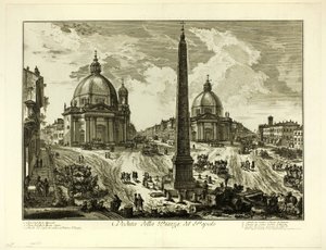 Udsigt over Piazza del Popolo, fra Udsigt over Rom af Giovanni-Battista Piranesi