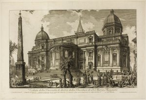 Udsigt over den bagerste indgang til basilikaen S. Maria Maggiore, fra udsigt over Rom af Giovanni Battista Piranesi