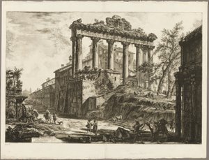 Udsigt over det såkaldte Tempel of Concord, fra Views of Rome af Giovanni Battista Piranesi