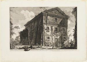 Udsigt over Bacchus-templet, nu kirken S. Urbano, to miles væk fra Rom, ud over Porta S. Sebastiano, fra Udsigt over Rom af Giovanni Battista Piranesi