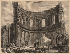 Udsigt over Rom: Rester af Apollontemplet nær Hadrians villa af Giovanni-Battista Piranesi
