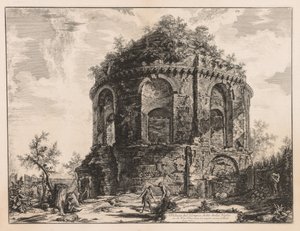 Udsigt over Rom: Den såkaldte Tempio della Tosse, nær Tivoli, 1763. af Giovanni Battista Piranesi