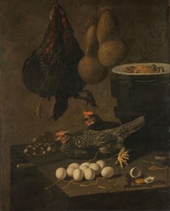 Stilleben med høns og æg af Giovanni Battista Recco