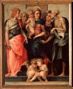 Hellig samtale (Ognissanti altertavle) - tempera på træ, ca. 1518