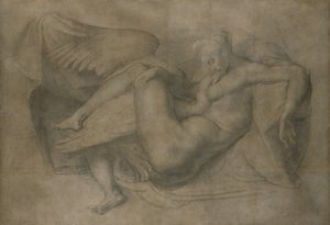 Leda og svanen af Giovanni Battista Rosso Fiorentino