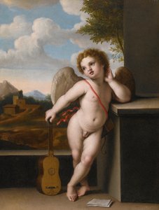 Giovanni Battista Salvi En engel med en guitar i hånden
