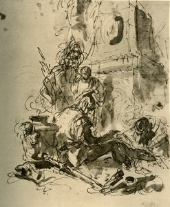 En soldat siddende, midten af det 18. århundrede, 1928 af Giovanni Battista Tiepolo