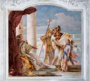 Aeneid præsenterer Amor, forklædt som Ascanius, til Dido fra Ænidens værelse i Palazzina, 1757 af Giovanni Battista Tiepolo