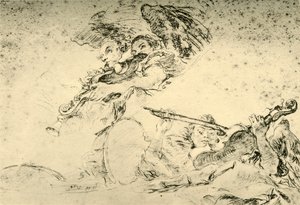Engle spiller musikinstrumenter, c1755, 1928 af Giovanni Battista Tiepolo
