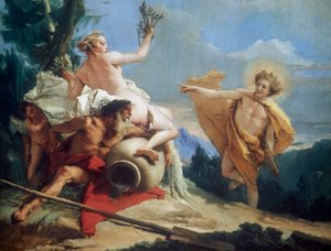 Apollo forfølger Daphne, c1755-1760 af Giovanni Battista Tiepolo