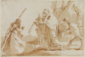 Flugten til Egypten: Den hellige families indskibning af Giovanni-Battista Tiepolo