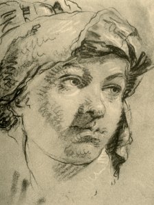 Head of a Girl with a Turban, midten af det 18. århundrede, 1928 af Giovanni Battista Tiepolo