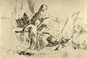 Hellig familie og engle, midten af det 18. århundrede, 1928 af Giovanni Battista Tiepolo