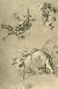 Svævende amoriner og en af horaerne med en solstue, 1752-1753, 1928 af Giovanni Battista Tiepolo