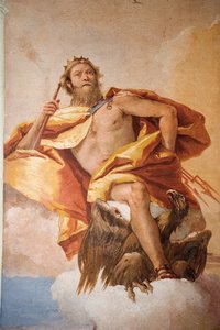 Jove the Thunderer with Eagle, fra Room of Olympian Deities in the Foresteria (gæstehus) 1757 af Giovanni Battista Tiepolo