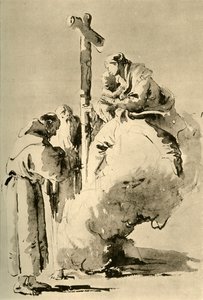 Madonna med to hellige munke, midten af det 18. århundrede, 1928 af Giovanni Battista Tiepolo