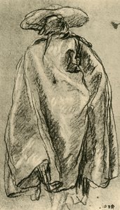 Mand i en stor kappe set bagfra, 1752, 1928 af Giovanni Battista Tiepolo