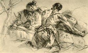 Orientalske købmænd med baller af varer, 1753, 1928 af Giovanni Battista Tiepolo