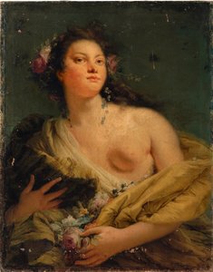 Portræt af en dame som Flora af Giovanni Battista Tiepolo