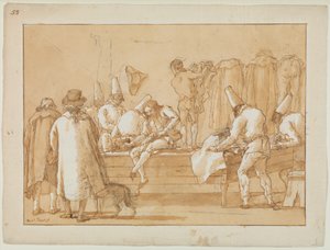 Punchinello som skrædderassistent, ca. 1800 af Giovanni Battista Tiepolo