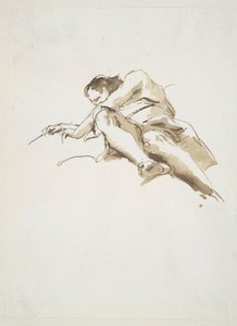 Tilbagelænet mandsfigur set nedefra af Giovanni Battista Tiepolo