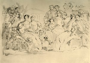 Skitse til et gruppeportræt, midten af det 18. århundrede, 1928 af Giovanni Battista Tiepolo