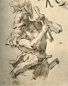 Soldat løfter armen for at slå, midten af det 18. århundrede, 1928 af Giovanni Battista Tiepolo
