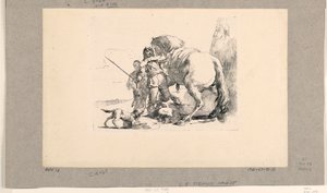 Soldat med hest og brudgom, fra Vari Capricci af Giovanni-Battista Tiepolo