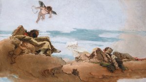 Studie for et loft med personificeringen af råd, før ca. 1762. af Giovanni Battista Tiepolo