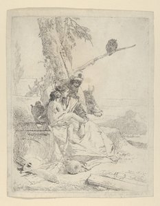 Familien til den orientalske bonde, fra Scherzi, ca. 1740. af Giovanni Battista Tiepolo