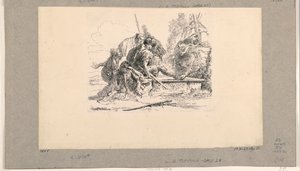 To soldater og to kvinder, fra Vari Capricci af Giovanni Battista Tiepolo