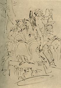 Two Women, Eros and a Soldier, midten af det 18. århundrede, 1928 af Giovanni Battista Tiepolo