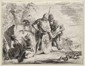 Forskellige Caprices: Astrologen og den unge soldat af Giovanni-Battista Tiepolo
