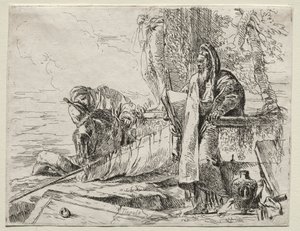Forskellige luner: Filosoffen holder en bog af Giovanni Battista Tiepolo