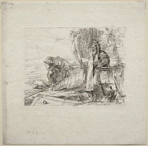 Forskellige luner: Filosoffen står med bogen, 1785. af Giovanni Battista Tiepolo