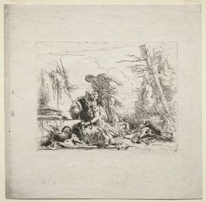 Forskellige Caprices: Kvinden i håndjern af Giovanni Battista Tiepolo
