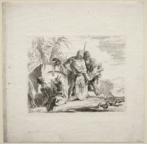 Forskellige Caprices: Den unge soldat og astrologen af Giovanni Battista Tiepolo